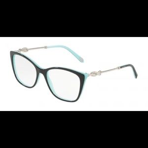 Black Tiffany glasses with metallic/crystal arms.